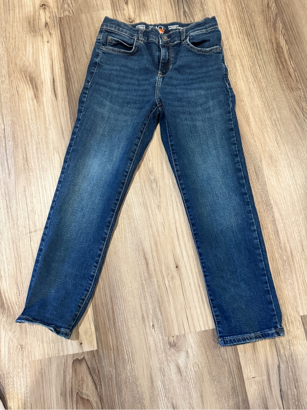 Place Men's Slim Straight Jeans in Medium Blue Wash